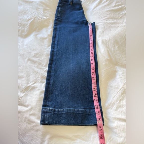 MOTHER | SZ 27 | Zipped Greaser Loop High Waist Crop Wide Leg Jeans Medium Wash - Picture 11 of 12
